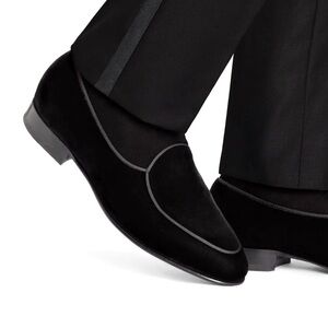 NWOB SuitSupply Black Velvet Tuxedo Loafers Slip-on Men's size US 8 New Italy